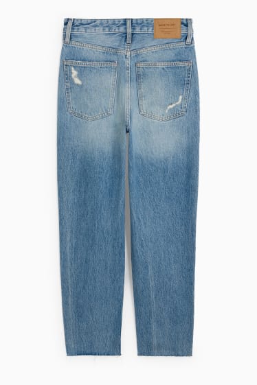 Dames - Mom jeans - high waist - jeanslichtblauw