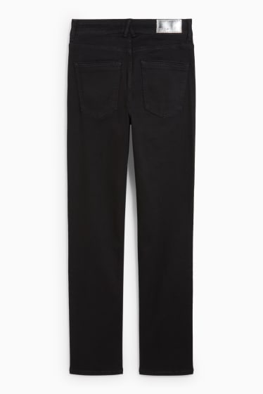 Women - Straight jeans - mid-rise waist - LYCRA® - black