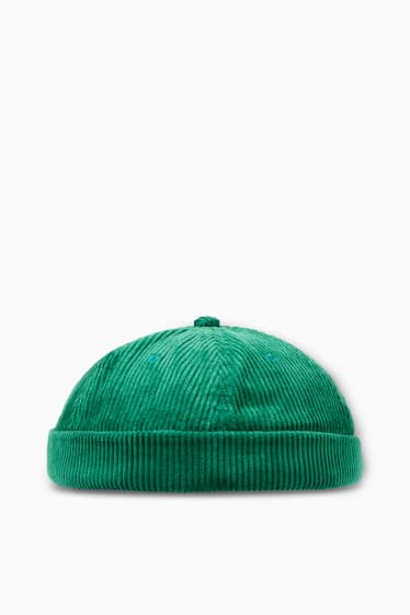 Pánské - Manšestrová čepice - zelená
