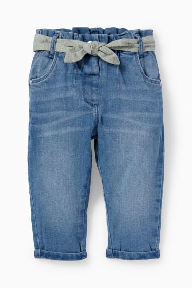 Neonati - Jeans per neonate - jeans termici - jeans azzurro