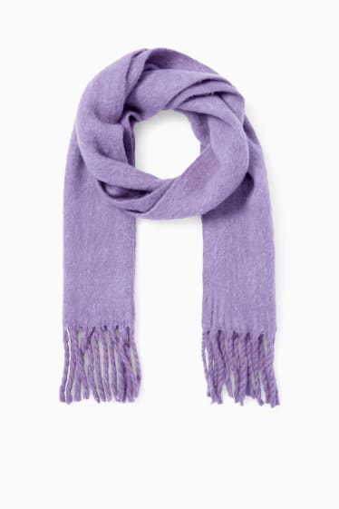 Donna - Sciarpa con frange - viola chiaro