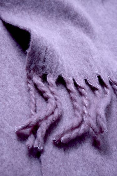 Women - Fringed scarf - light violet