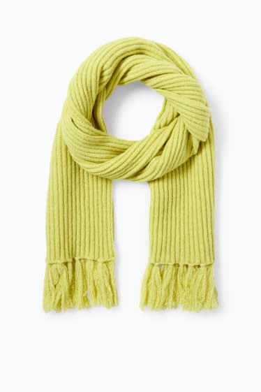 Teens & young adults - CLOCKHOUSE - fringed scarf - light green