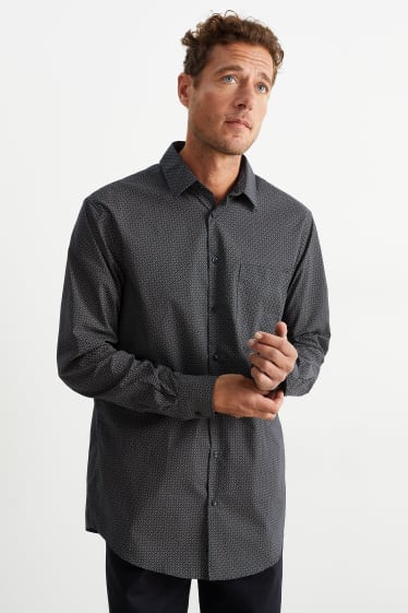 Home - Jersei de punt fi i camisa - regular fit - coll kent - marró clar