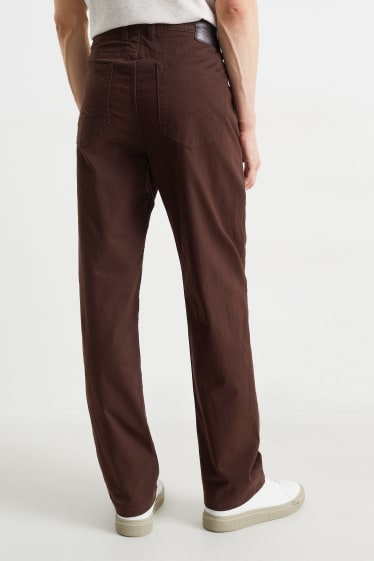 Hommes - Pantalon doublé - regular fit - marron foncé