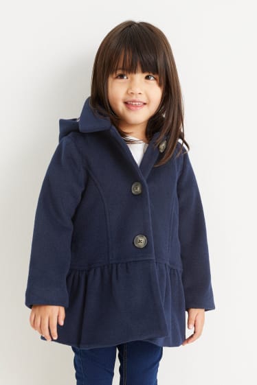 Kinderen: meisjes - Jas met capuchon - donkerblauw