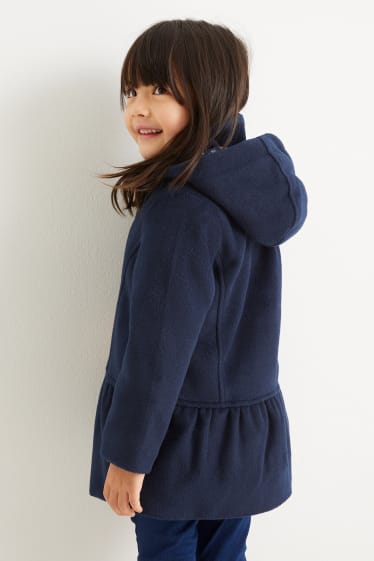 Kinderen: meisjes - Jas met capuchon - donkerblauw