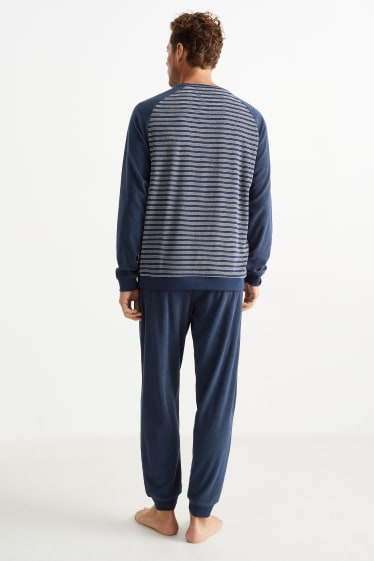 Hommes - Pyjama en éponge - bleu foncé