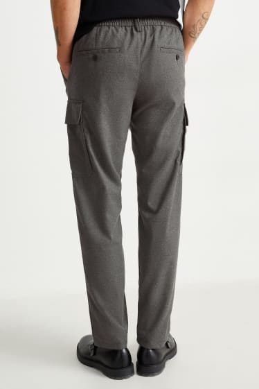 Hombre - Pantalón cargo - tapered fit - Flex - gris oscuro