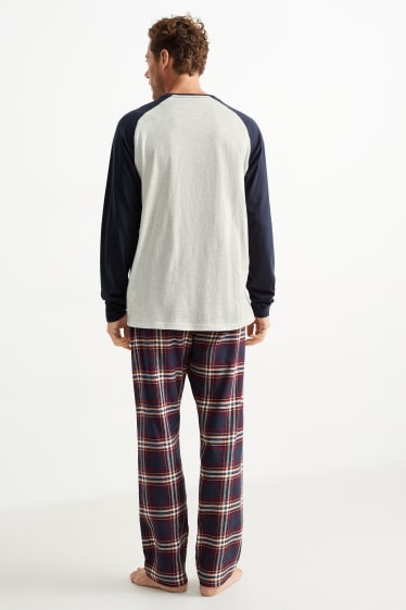 Hommes - Pyjama de Noël avec pantalon en flanelle - blanc-chiné