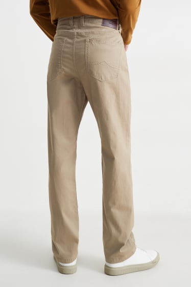 Pánské - Termo kalhoty - regular fit - světle hnědá