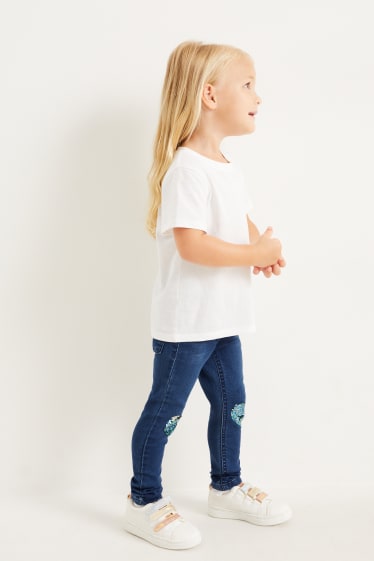 Bambini - Confezione da 2 - jegging jeans - effetto brillante - nero