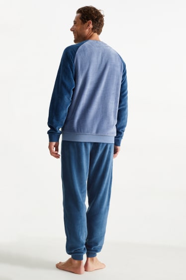 Uomo - Pigiama invernale - blu scuro
