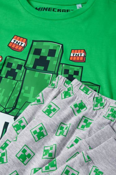 Kinder Buben - Minecraft - Pyjama - 2 teilig - hellgrün