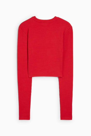 Teens & young adults - CLOCKHOUSE - cropped long sleeve top - red