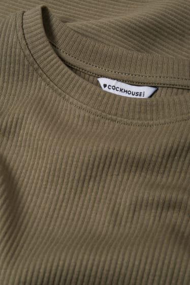Joves - CLOCKHOUSE - samarreta crop de màniga llarga - verd fosc