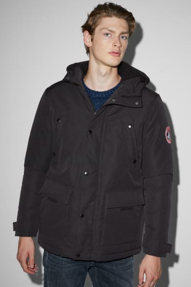 Herren - Parka mit Kapuze - schwarz