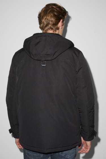 Herren - Parka mit Kapuze - schwarz