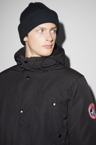 Herren - Parka mit Kapuze - schwarz