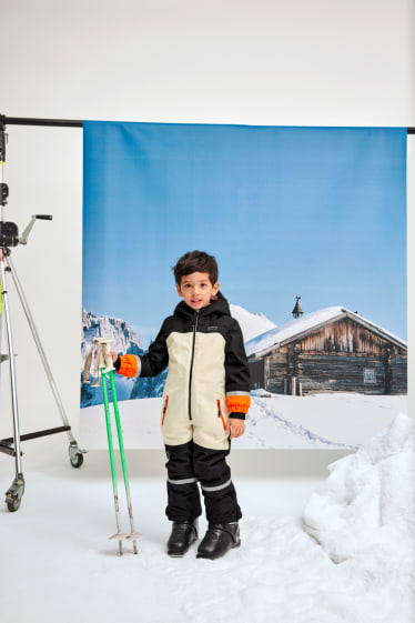 Kinder - Skianzug mit Kapuze - taupe