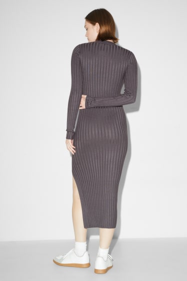 Women - CLOCKHOUSE - bodycon knitted dress - dark gray