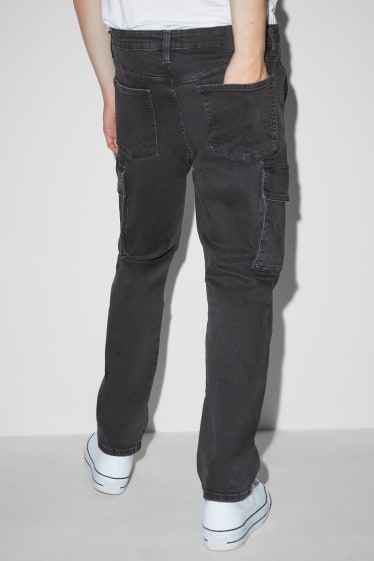Herren - Cargo Jeans - Regular Fit - dunkeljeansgrau