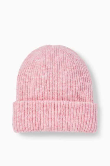 Enfants filles - Bonnet en maille - rose