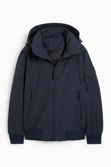 Heren - Bomberjack met capuchon - donkerblauw