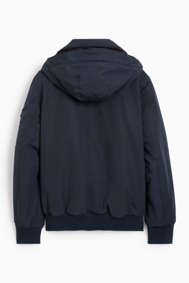 Heren - Bomberjack met capuchon - donkerblauw