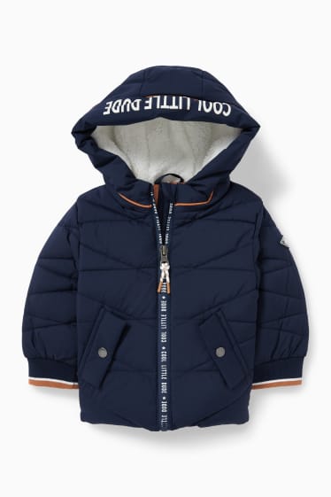 Babies - Baby quilted jacket with hood - dark blue