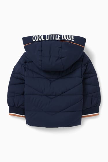 Babies - Baby quilted jacket with hood - dark blue