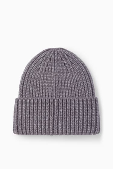 Damen - Strick-Mütze - grau