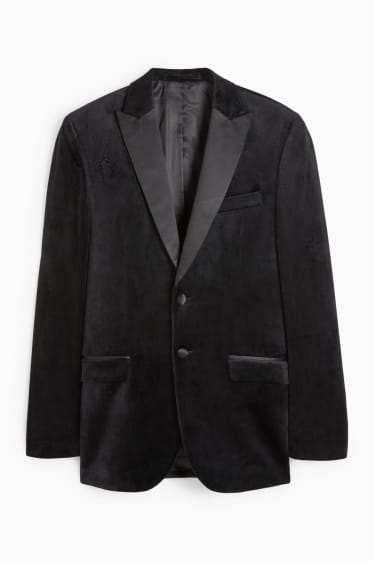Men - Velvet tailored jacket - slim fit - black