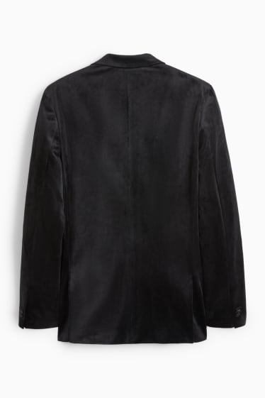 Pánské - Sametové sako - slim fit - černá