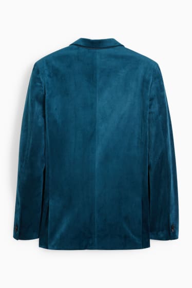 Men - Velvet tailored jacket - slim fit - petrol