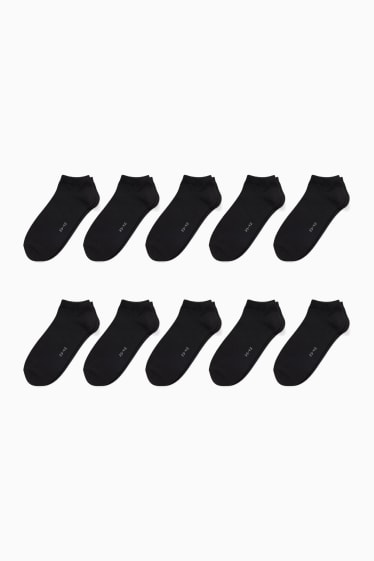 Mujer - Pack de 10 - calcetines tobilleros - negro