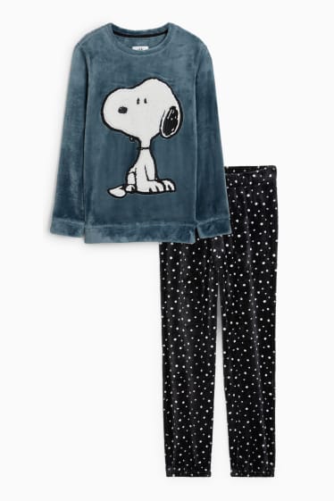 Damen - Winterpyjama - Snoopy - blau