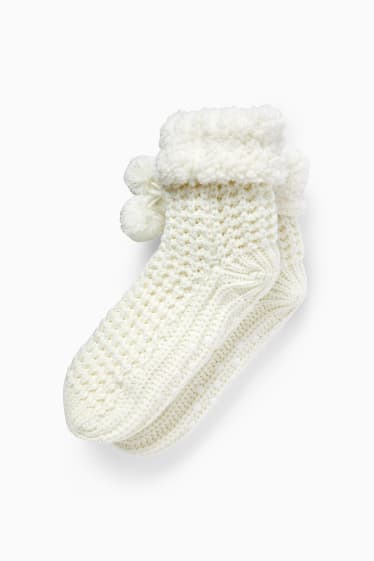 Damen - Anti-Rutsch-Socken - weiß