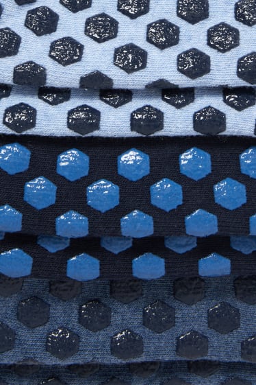 Kinderen: jongens - Set van 3 paar - graafmachine - antislipsokken met motief - donkerblauw