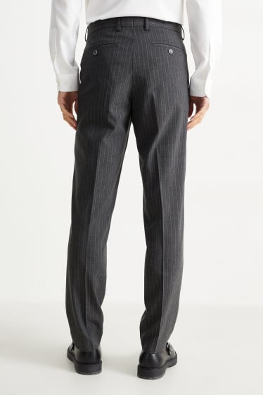 Bărbați - Pantaloni modulari - regular fit - Flex - dungi fine - gri închis