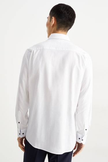 Men - Oxford shirt - regular fit - kent collar - easy-iron - white