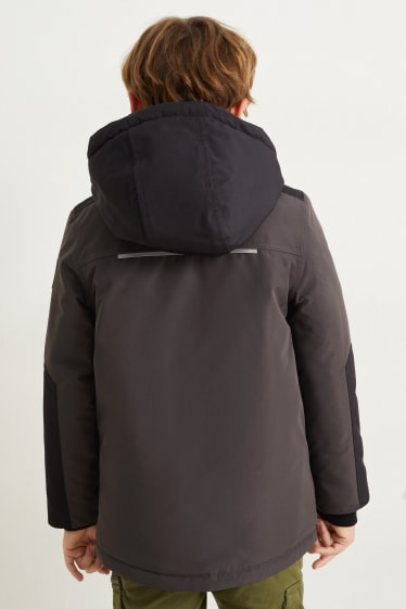 Children Boys - Rain jacket with hood - waterproof - gray