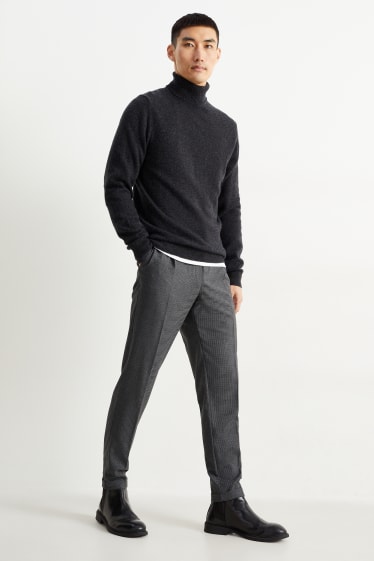 Men - Chinos - tapered fit - dark gray