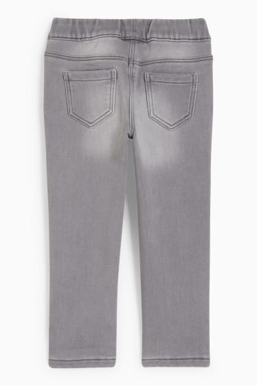 Children Girls - Unicorn - skinny jeans - thermal jeans - denim-light gray
