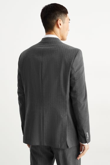 Hommes - Veste de costume - regular fit - Flex - fines rayures - gris foncé