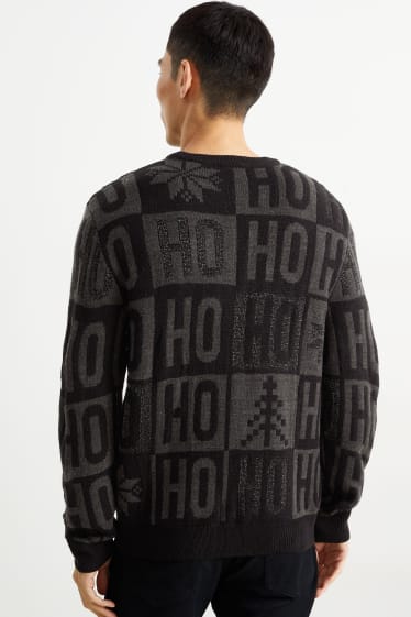 Hommes - Pull de Noël - HoHoHo - noir