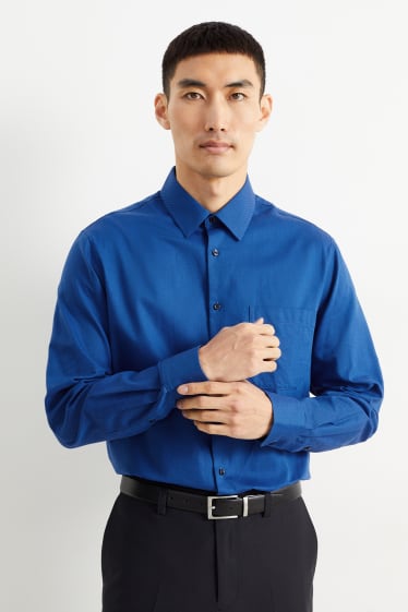 Pánské - Oxfordská košile - regular fit - kent - snadné žehlení - modrá