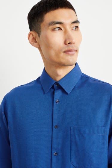Heren - Oxford overhemd - regular fit - kent - gemakkelijk te strijken - blauw