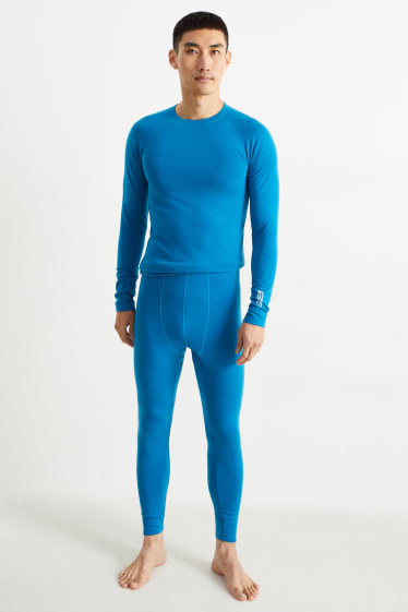 Herren - Lange Thermo-Unterhose  - blau