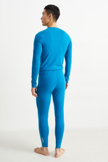 Heren - Lange thermo-onderbroek  - blauw